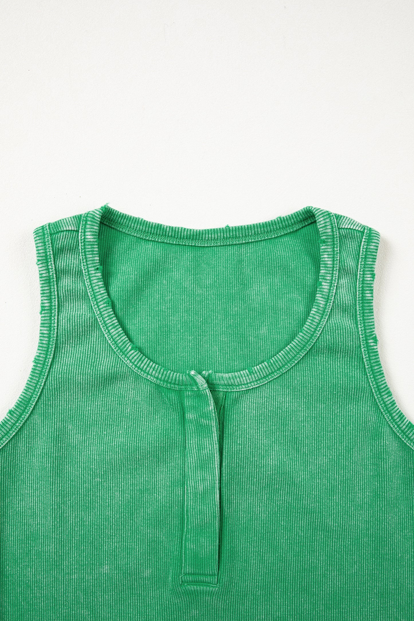 Bright Green Vintage Distressed Ribbed Mineral Wash Tank Top-Tops/Tank Tops-[Adult]-[Female]-2022 Online Blue Zone Planet