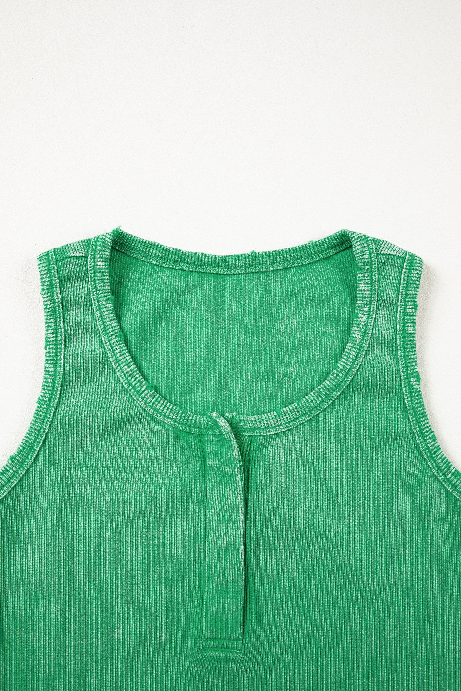 Bright Green Vintage Distressed Ribbed Mineral Wash Tank Top-Tops/Tank Tops-[Adult]-[Female]-2022 Online Blue Zone Planet