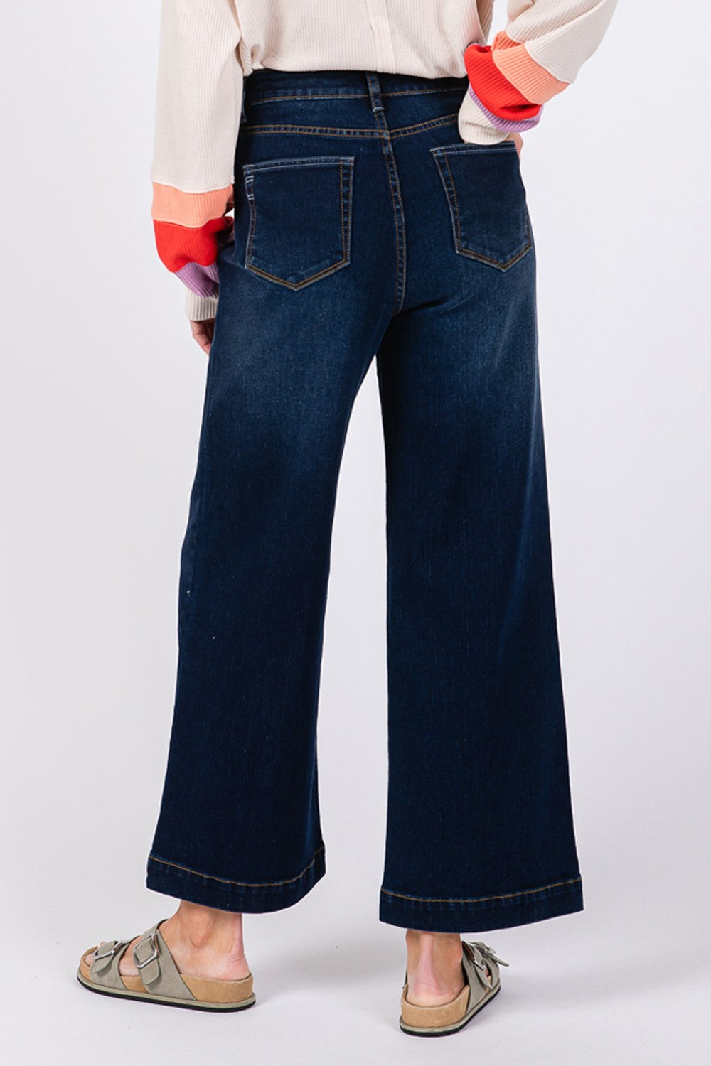 SAGE + FIG High Waist Wide Leg Jeans-BOTTOMS SIZES SMALL MEDIUM LARGE-[Adult]-[Female]-2022 Online Blue Zone Planet