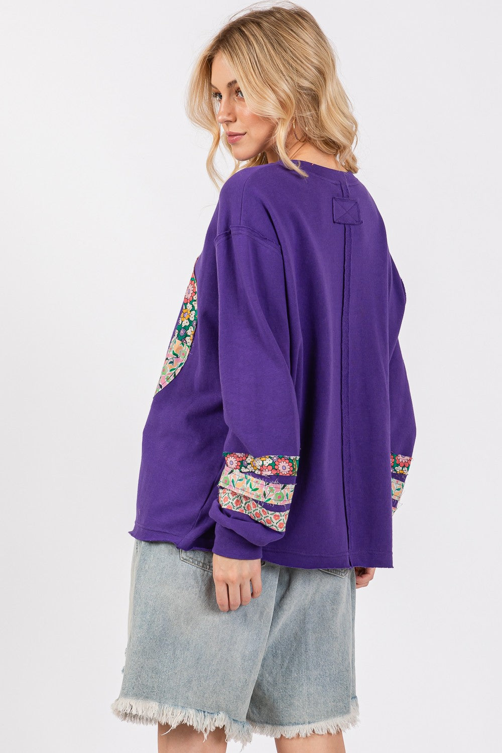 SAGE+FIG Peace Applique Patch Long Sleeve Top-TOPS / DRESSES-[Adult]-[Female]-2022 Online Blue Zone Planet