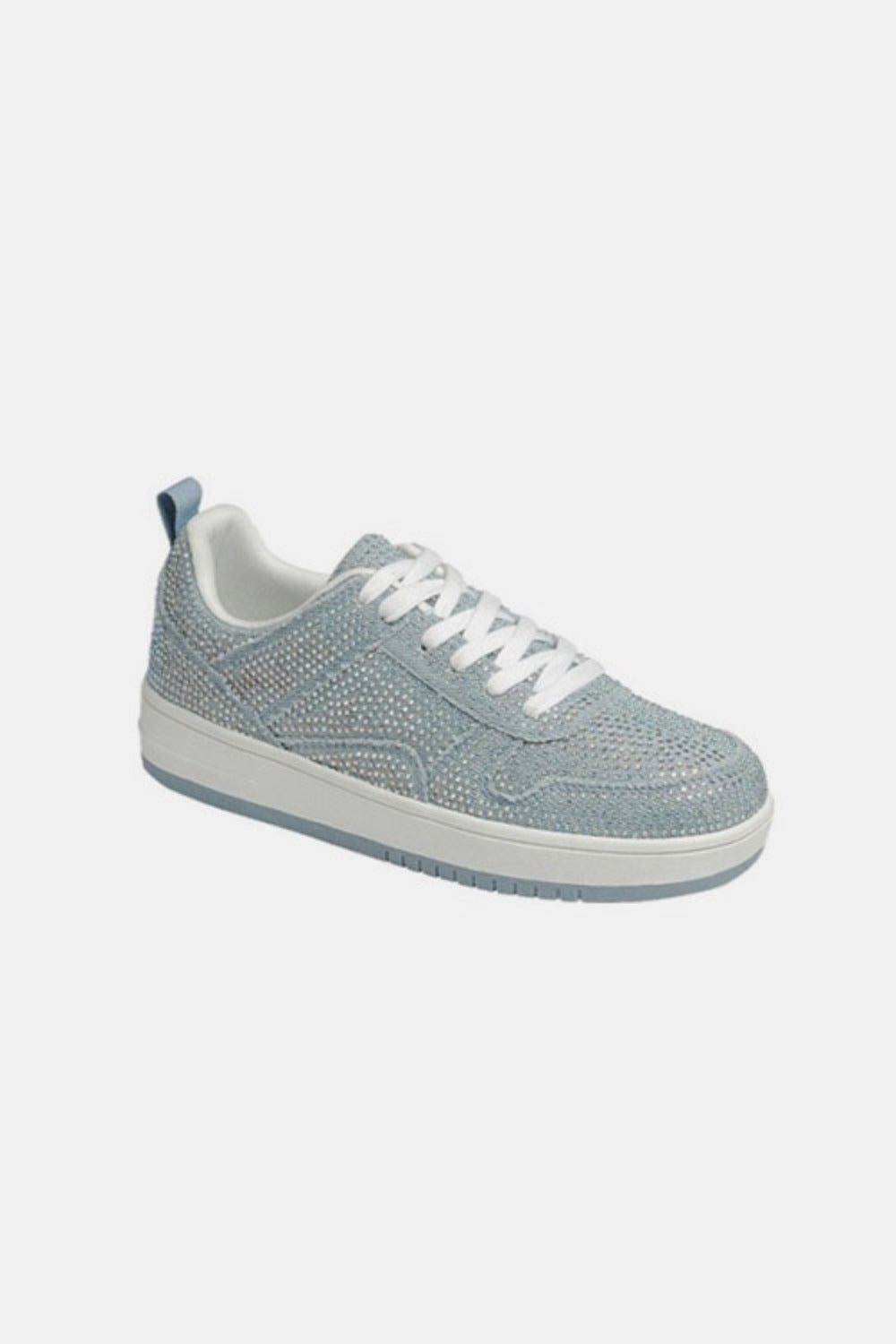 Blue Zone Planet | Forever Link Rhinestone Platform Flat Sneakers-SNEAKERS-[Adult]-[Female]-Blue Denim-6-2022 Online Blue Zone Planet