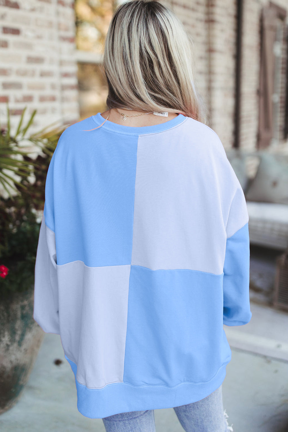 Blue Zone Planet | Contrast Half Button Long Sleeve Sweatshirt-TOPS / DRESSES-[Adult]-[Female]-2022 Online Blue Zone Planet