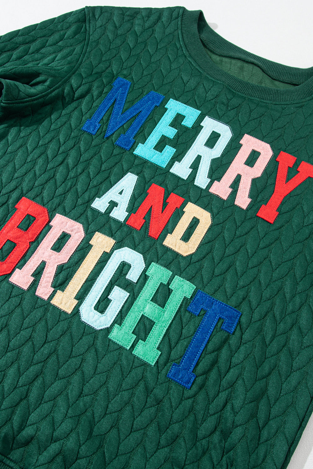 White Merry and Bright Quilted Sweatshirt-Sweatshirts & Hoodies-[Adult]-[Female]-2022 Online Blue Zone Planet