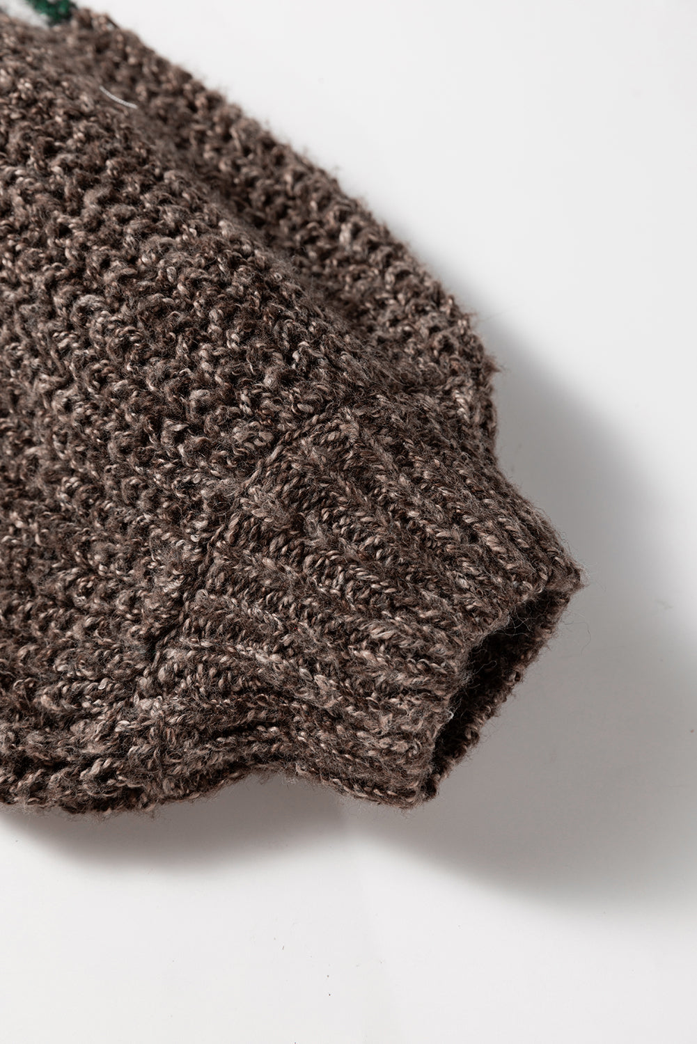 Brown Color Block Patchwork Knotted Back Loose Fit Sweater-TOPS / DRESSES-[Adult]-[Female]-2022 Online Blue Zone Planet