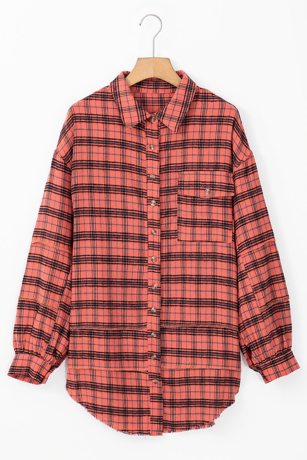 Green Plaid Long Sleeve Collar Shirt-Long Sleeve Tops-[Adult]-[Female]-2022 Online Blue Zone Planet