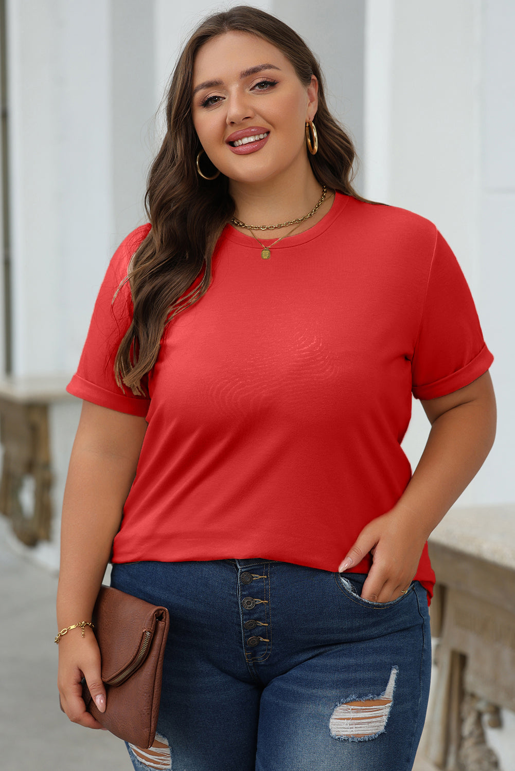 Bright Green Casual Plain Crew Neck Tee-Tops/Tops & Tees-[Adult]-[Female]-2022 Online Blue Zone Planet