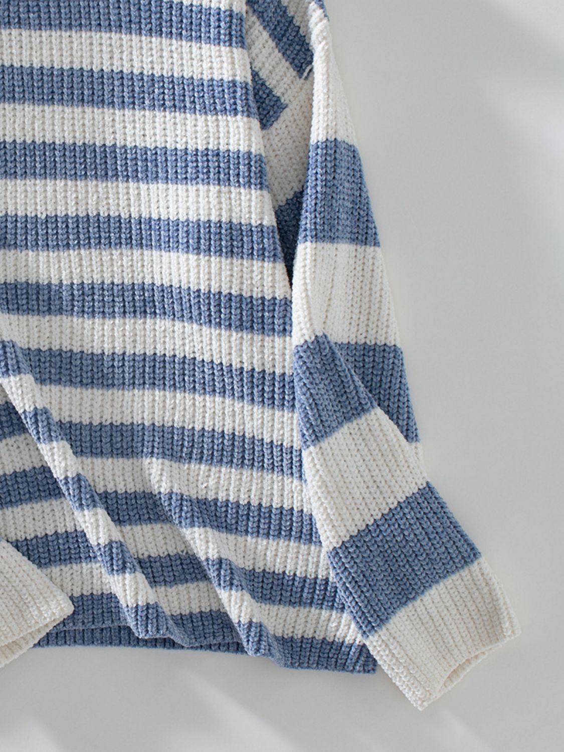 Striped Round Neck Long Sleeve Sweater-TOPS / DRESSES-[Adult]-[Female]-2022 Online Blue Zone Planet