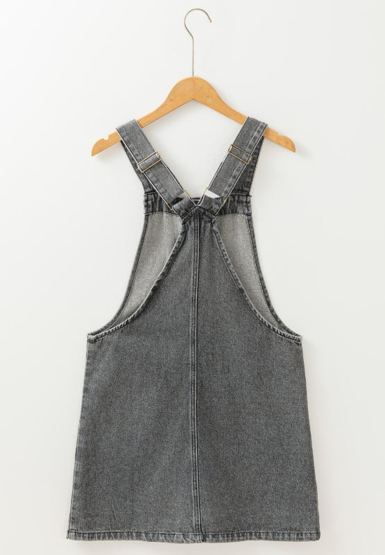 Blue Zone Planet | Wide Strap Button Down Denim Overall Dress-TOPS / DRESSES-[Adult]-[Female]-2022 Online Blue Zone Planet