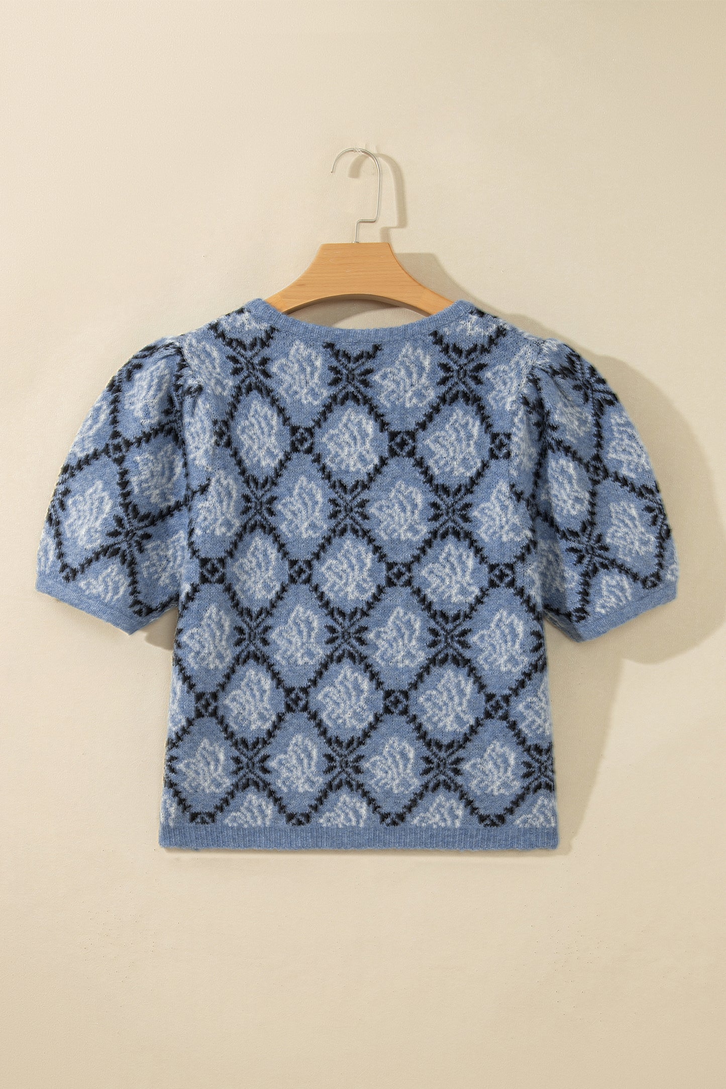 Dark Blue Short Sleeve Button Front Boho Knit Top Cardigan-Sweaters & Cardigans/Cardigans-[Adult]-[Female]-2022 Online Blue Zone Planet
