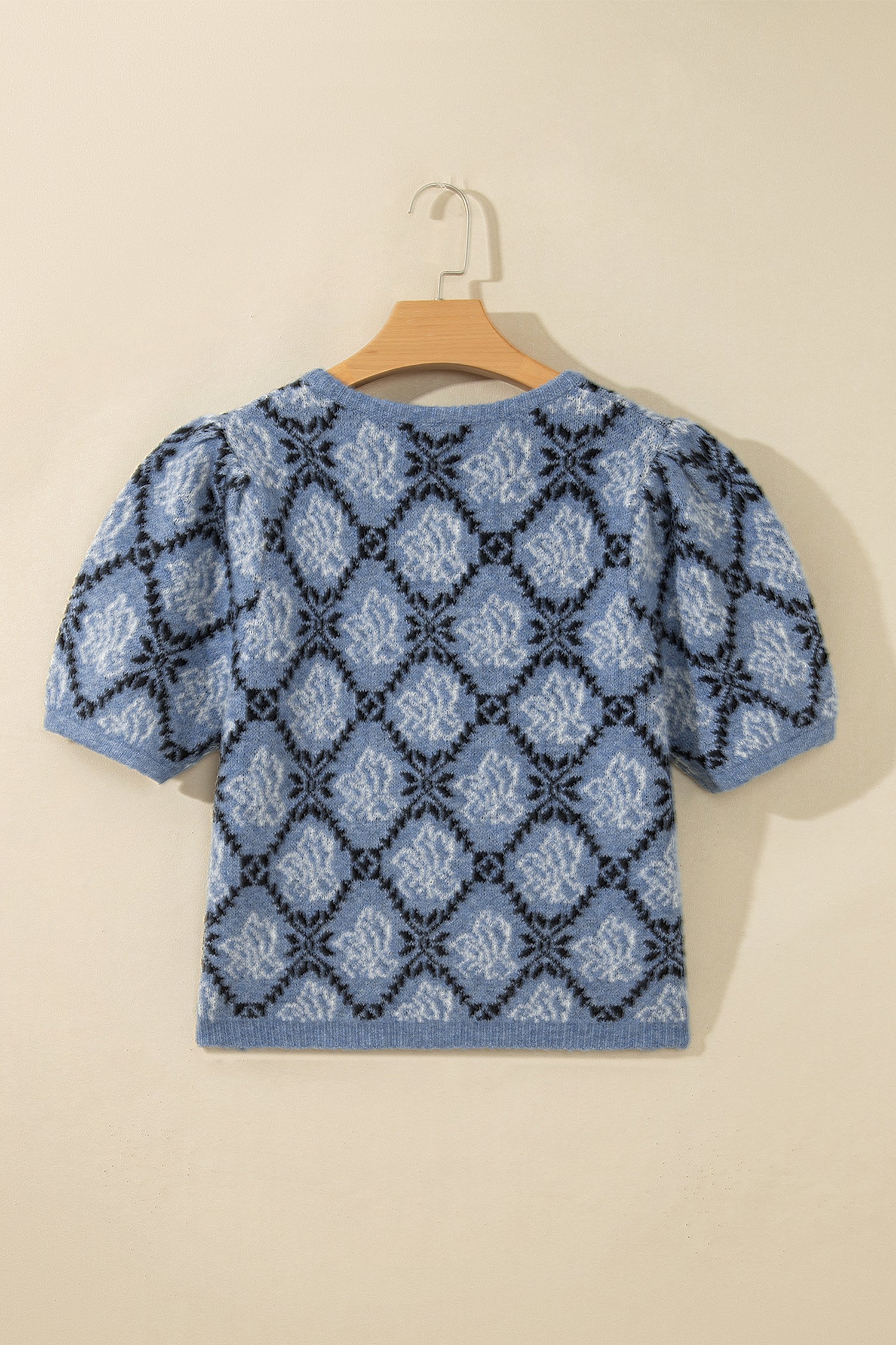 Dark Blue Short Sleeve Button Front Boho Knit Top Cardigan-Sweaters & Cardigans/Cardigans-[Adult]-[Female]-2022 Online Blue Zone Planet