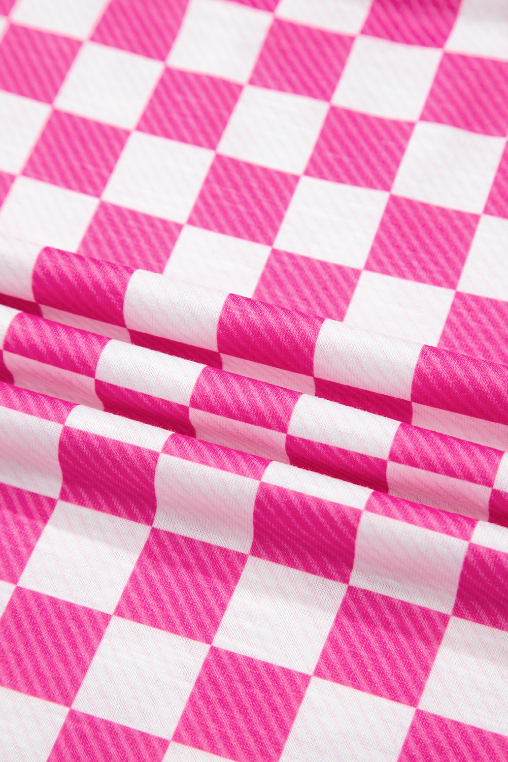 Pink Checkerboard T Shirt And High Waist Skorts 2 Piece Outfit-Two Piece Sets/Short Sets-[Adult]-[Female]-2022 Online Blue Zone Planet