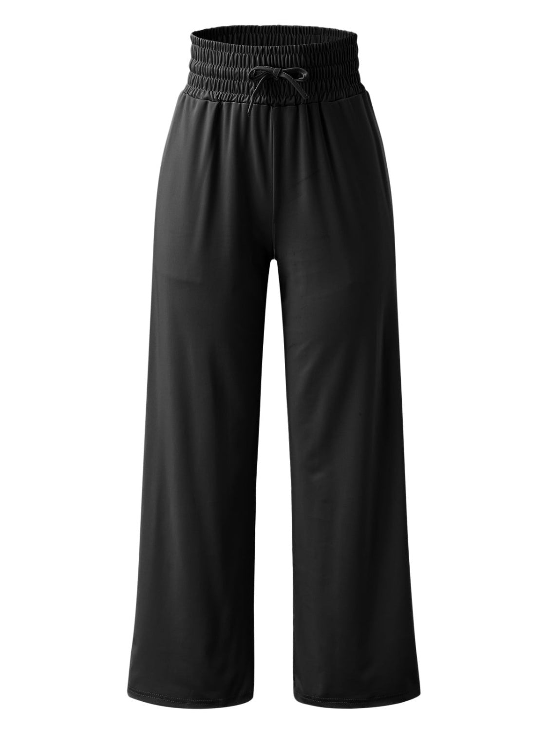 Full Size Drawstring High Waist Wide Leg Pants-BOTTOMS SIZES SMALL MEDIUM LARGE-[Adult]-[Female]-2022 Online Blue Zone Planet