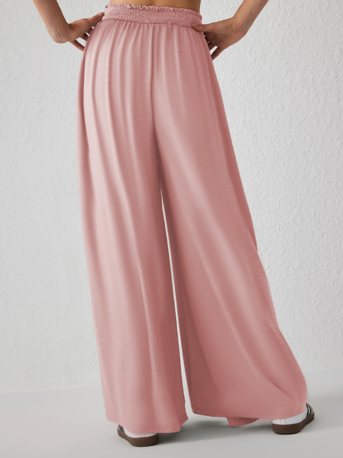 High Waist Wide Leg Pants-BOTTOMS SIZES SMALL MEDIUM LARGE-[Adult]-[Female]-Watermelon pink-S-2022 Online Blue Zone Planet