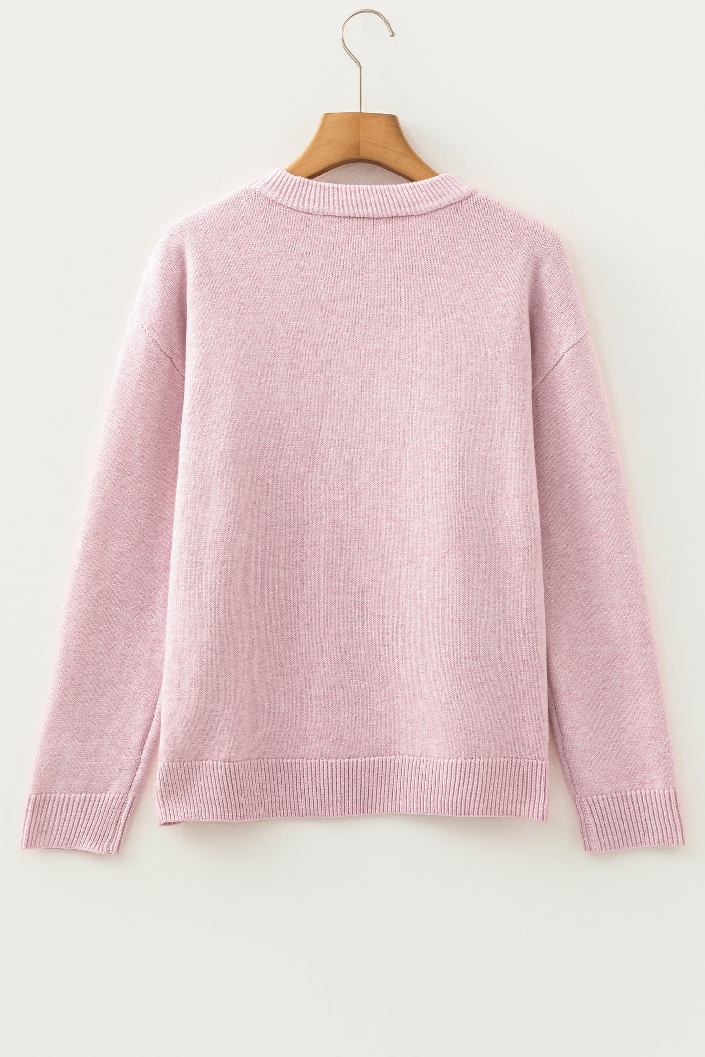 Pink Corded Love Script Graphic Baggy Sweater-TOPS / DRESSES-[Adult]-[Female]-2022 Online Blue Zone Planet