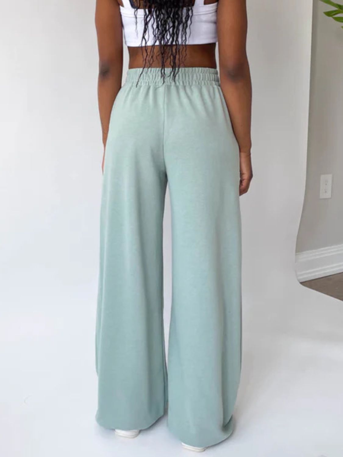 Blue Zone Planet | Elastic Waist Wide Leg Pants-BOTTOMS SIZES SMALL MEDIUM LARGE-[Adult]-[Female]-2022 Online Blue Zone Planet