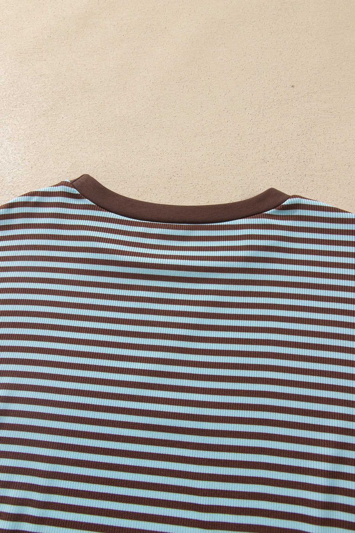 Brown Stripe Drop Shoulder Loose Top and Pants Two Piece Set-Two Piece Sets/Pant Sets-[Adult]-[Female]-2022 Online Blue Zone Planet