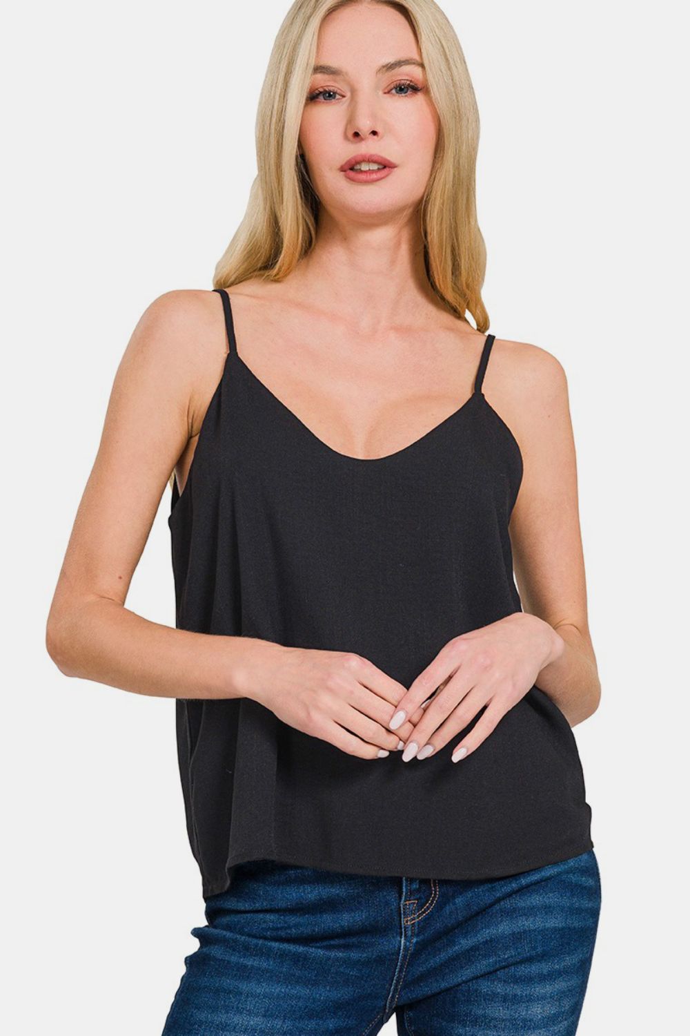 Zenana Two Layered Spaghetti Strap Cami-TOPS / DRESSES-[Adult]-[Female]-2022 Online Blue Zone Planet