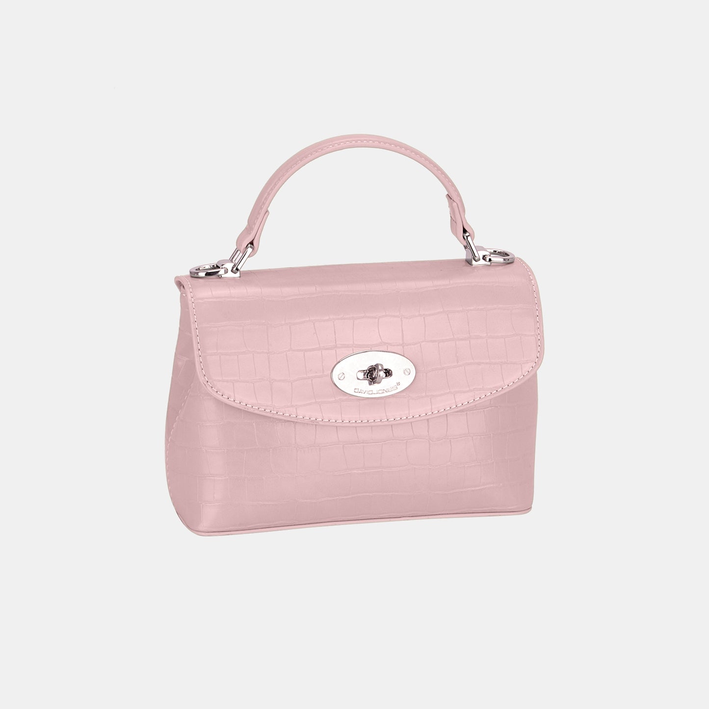 David Jones Texture PU Leather Handbag-HANDBAGS-[Adult]-[Female]-Pink-One Size-2022 Online Blue Zone Planet