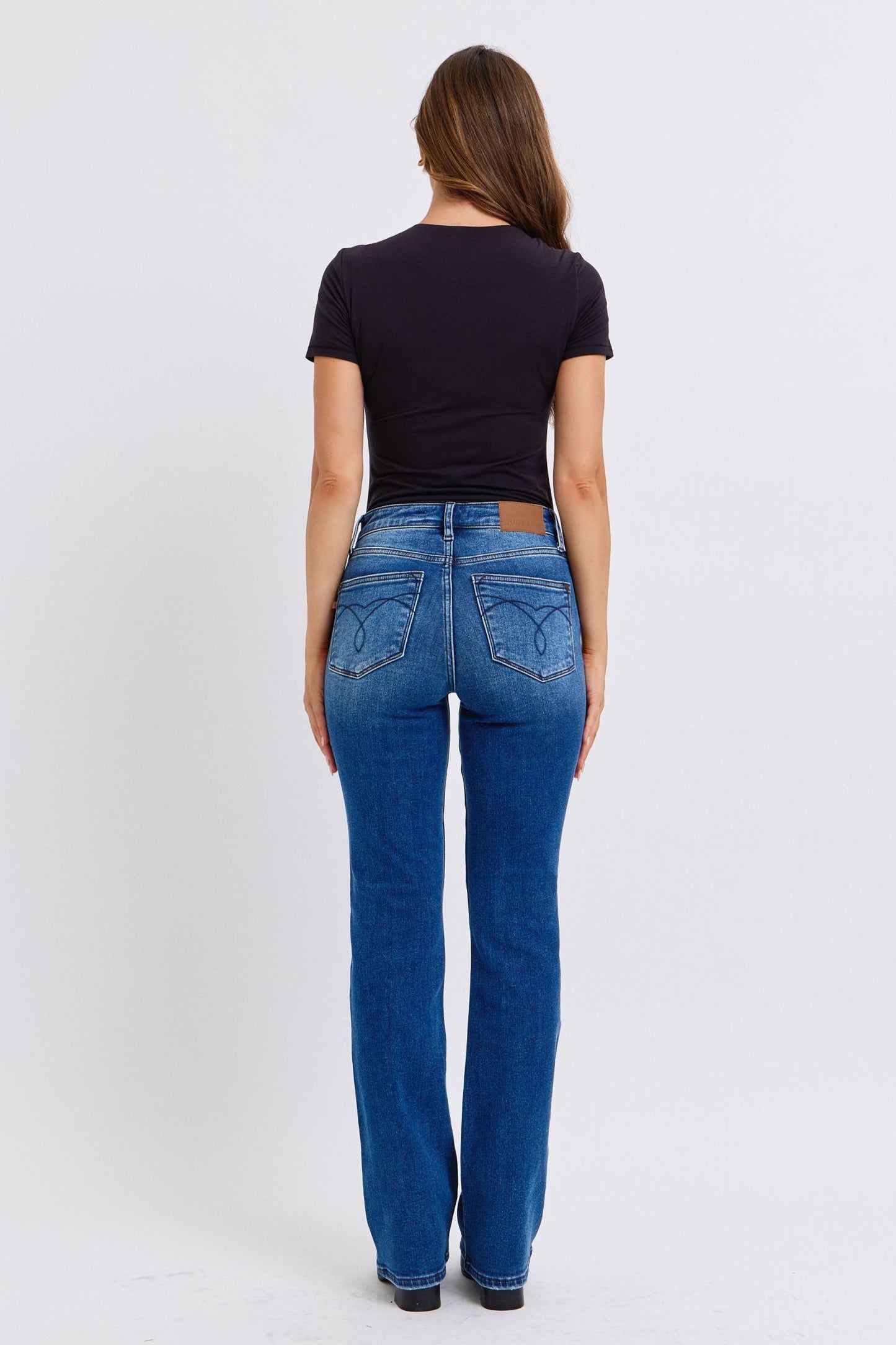 Blue Zone Planet | Judy Blue Full Size Run Mid-Rise Bootcut Jeans with Thermal Lining-BOTTOMS SIZES SMALL MEDIUM LARGE-[Adult]-[Female]-2022 Online Blue Zone Planet