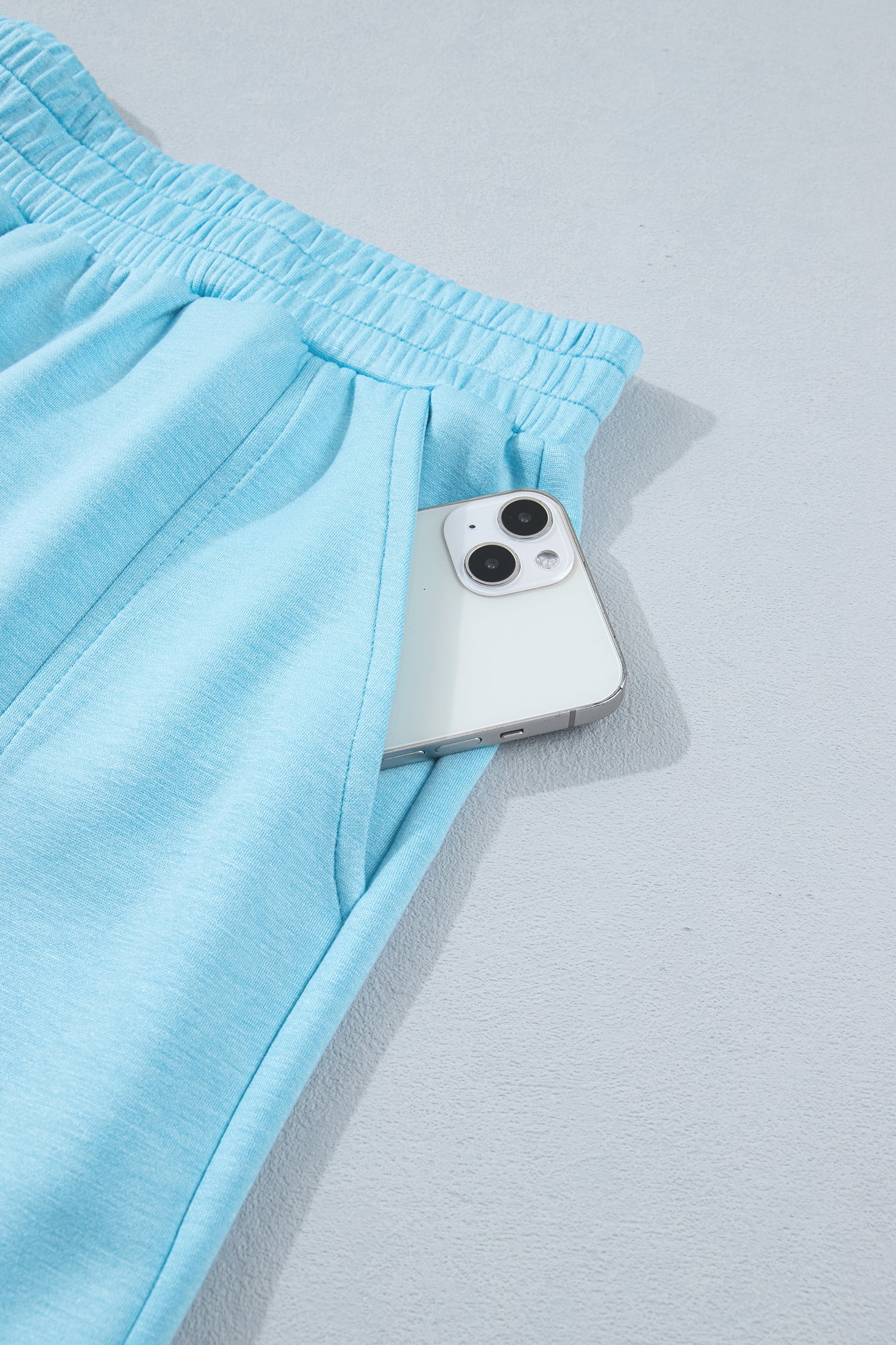 Myosotis Half Zip High Neck Tee Athleisure Short Set-Two Piece Sets/Short Sets-[Adult]-[Female]-2022 Online Blue Zone Planet