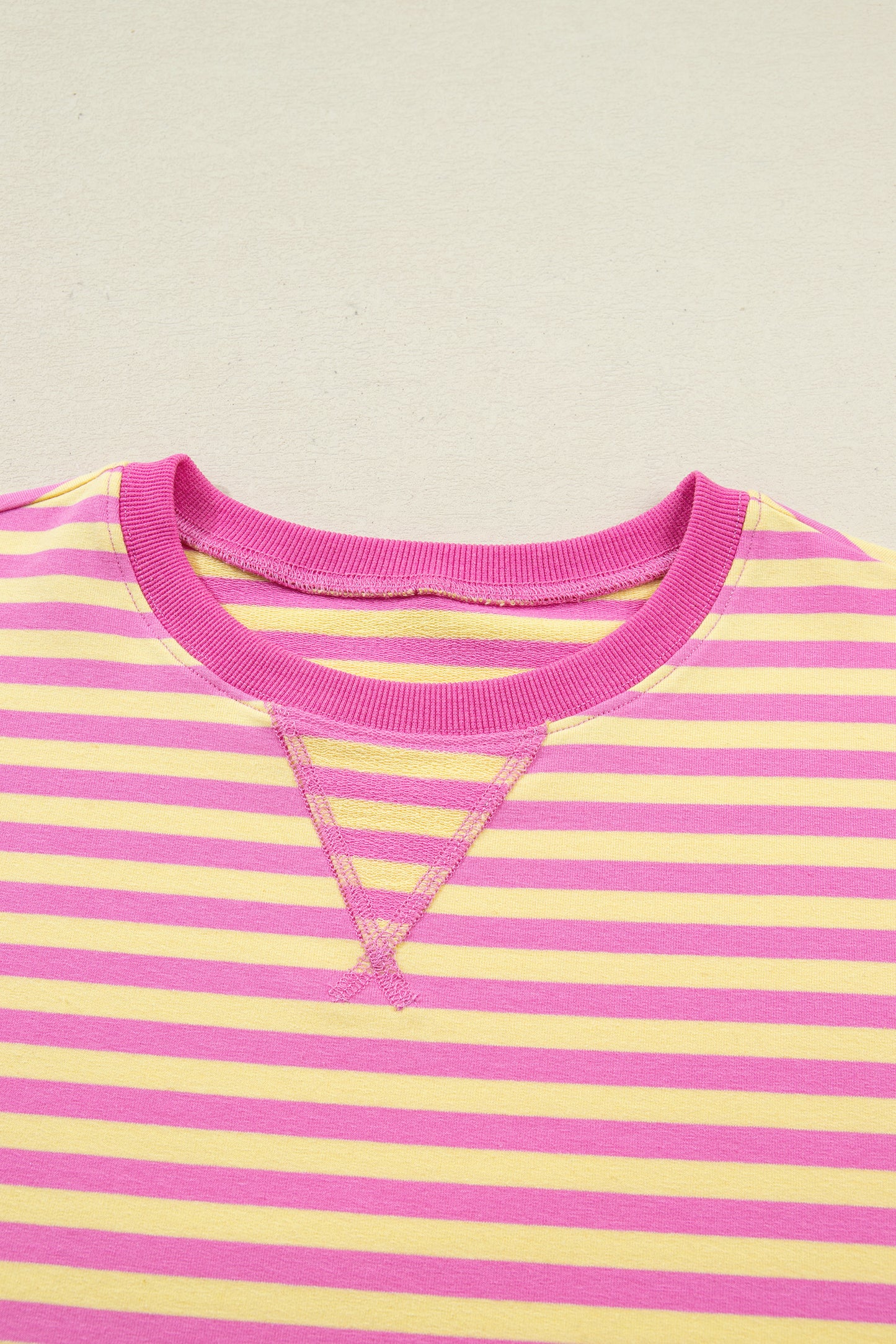 Green Stripe Drop Shoulder Boxy Casual Terry Short Set-Two Piece Sets/Short Sets-[Adult]-[Female]-2022 Online Blue Zone Planet