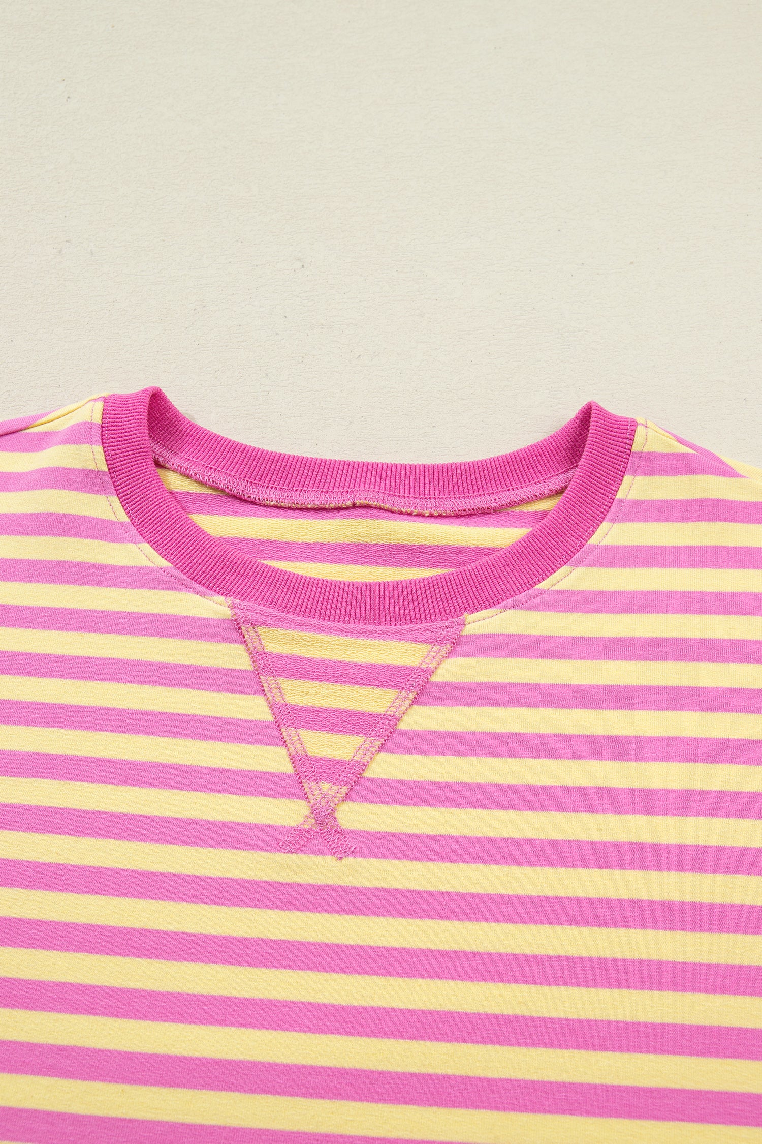 Green Stripe Drop Shoulder Boxy Casual Terry Short Set-Two Piece Sets/Short Sets-[Adult]-[Female]-2022 Online Blue Zone Planet