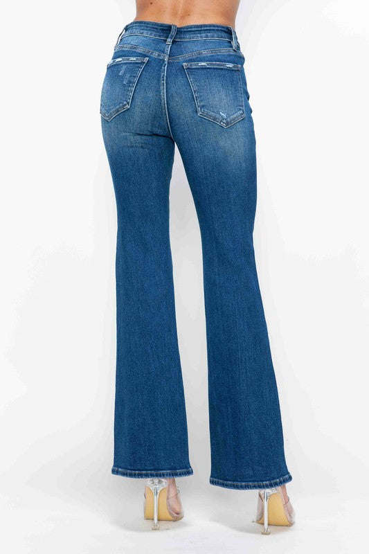 Blue Zone Planet | bytos Full Size High Rise Bootcut Jeans with Pockets-BOTTOMS SIZES SMALL MEDIUM LARGE-[Adult]-[Female]-2022 Online Blue Zone Planet