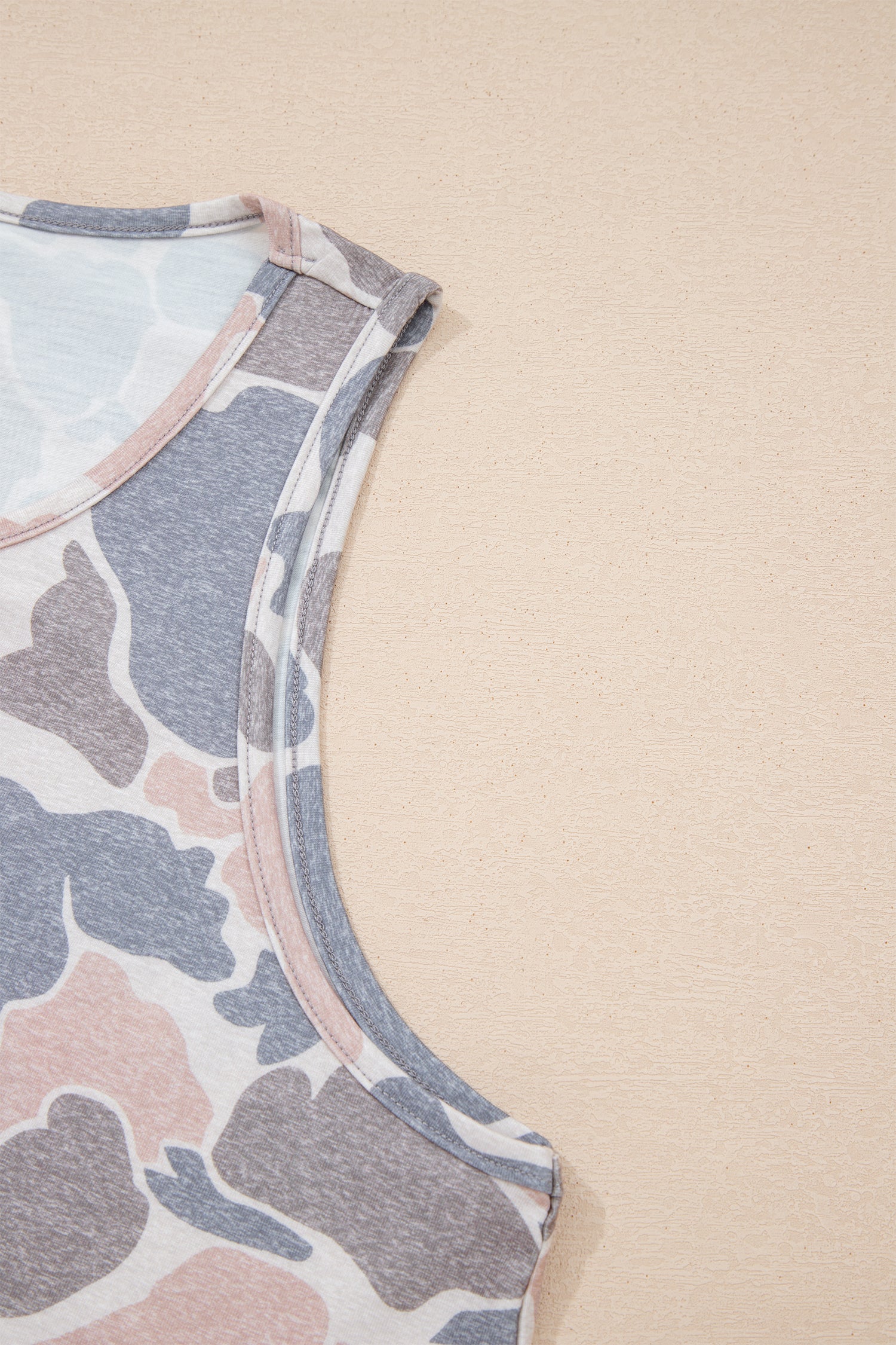 Multicolour Retro Camouflage Print Oversize Tank Top-Tops/Tank Tops-[Adult]-[Female]-2022 Online Blue Zone Planet