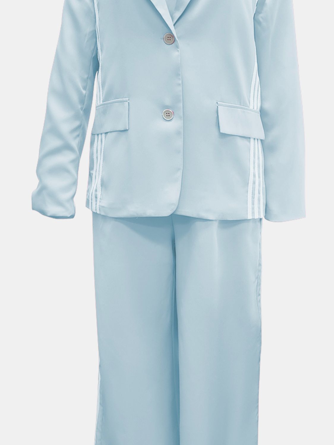 Side Striped Long Sleeve Blazer and Pants Set-TOPS / DRESSES-[Adult]-[Female]-2022 Online Blue Zone Planet