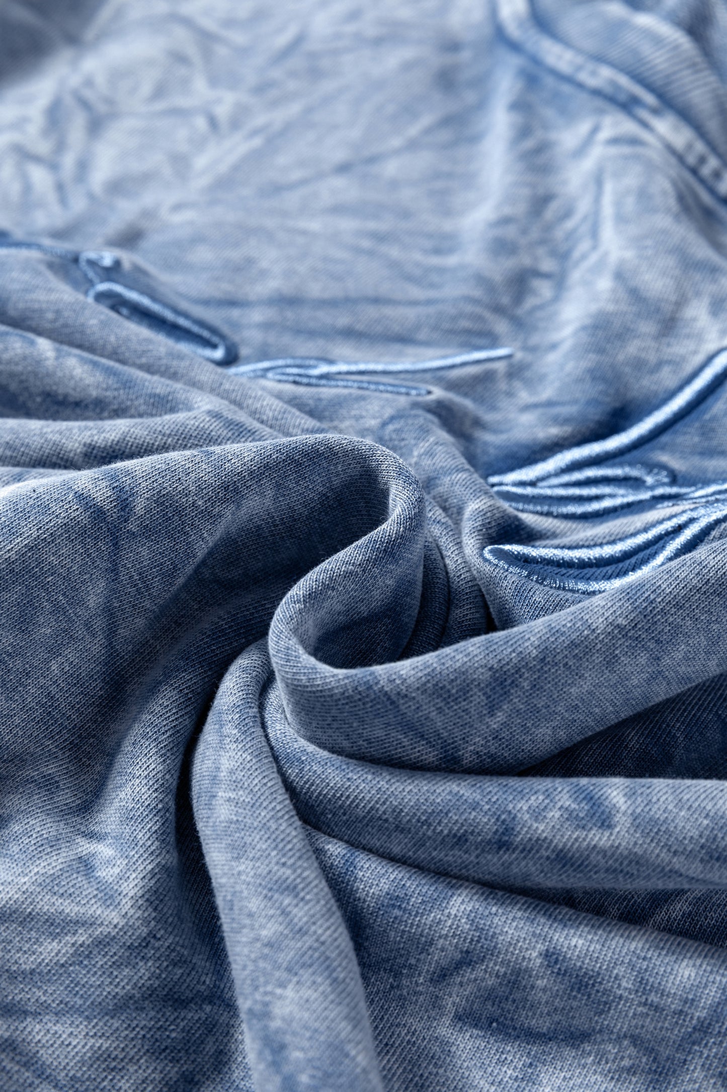 Real Teal Saved By Grace Letter Embroidery Mineral Wash Loose Sweatshirt-Tops/Sweatshirts & Hoodies-[Adult]-[Female]-2022 Online Blue Zone Planet