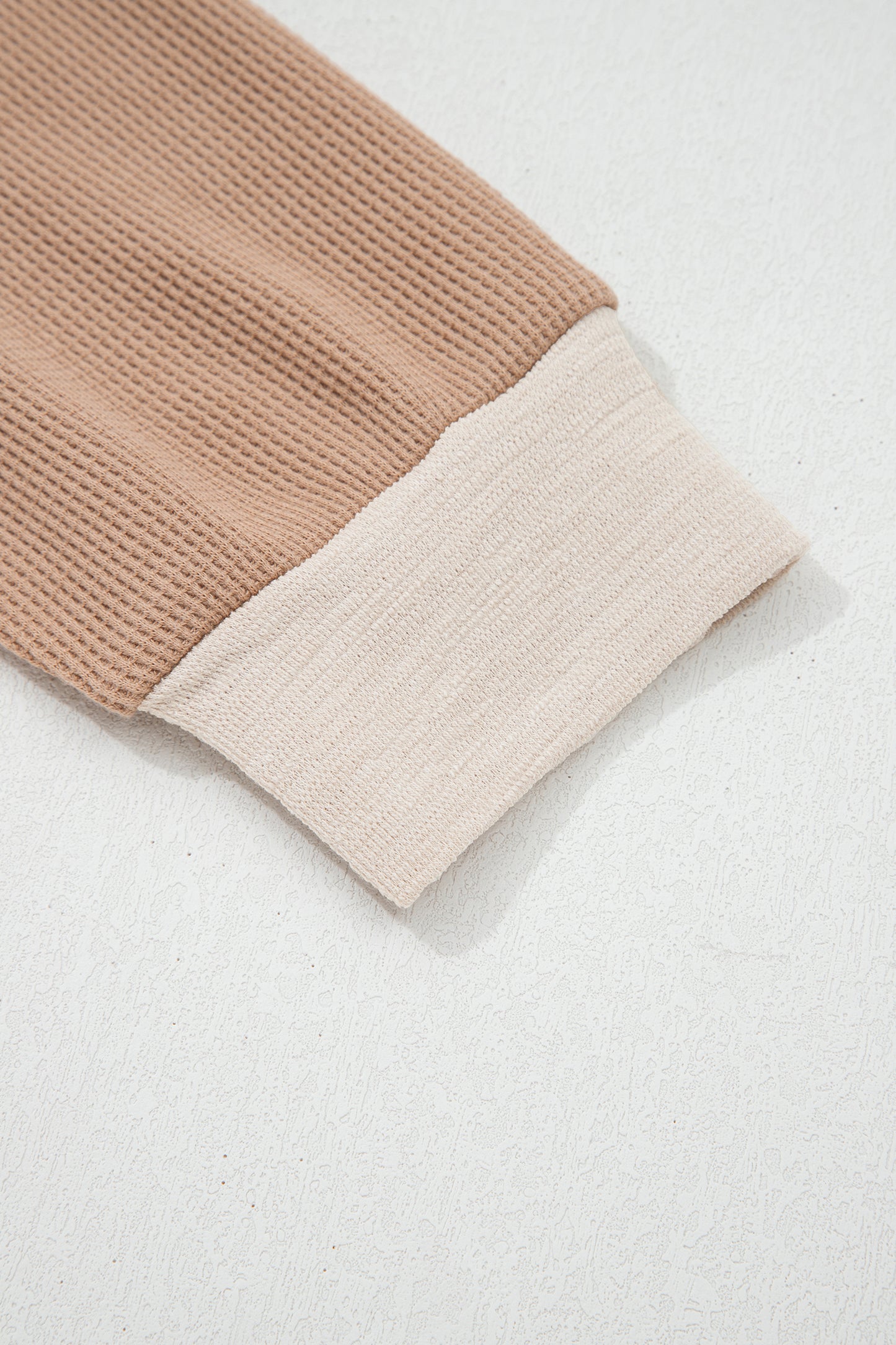 Green Plus Mixed Texture Color Block Patchwork V Neck Long Sleeve Top-Plus Size/Plus Size Tops/Plus Size Long Sleeve Tops-[Adult]-[Female]-2022 Online Blue Zone Planet