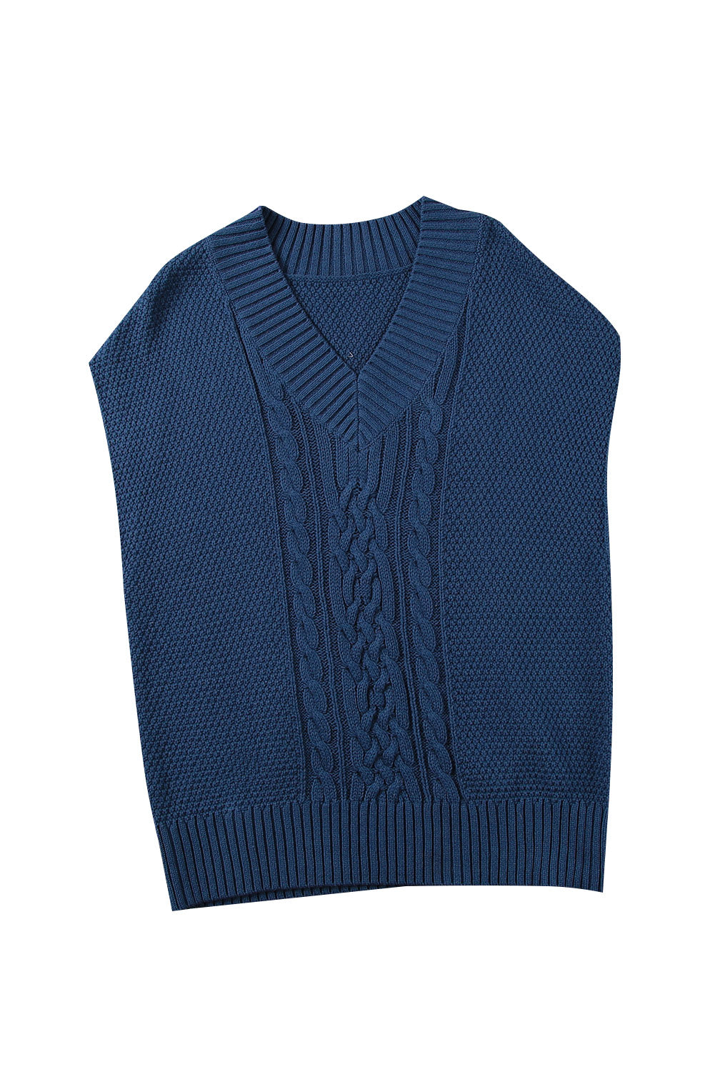 Cable-Knit V-Neck Sweater Vest-TOPS / DRESSES-[Adult]-[Female]-2022 Online Blue Zone Planet