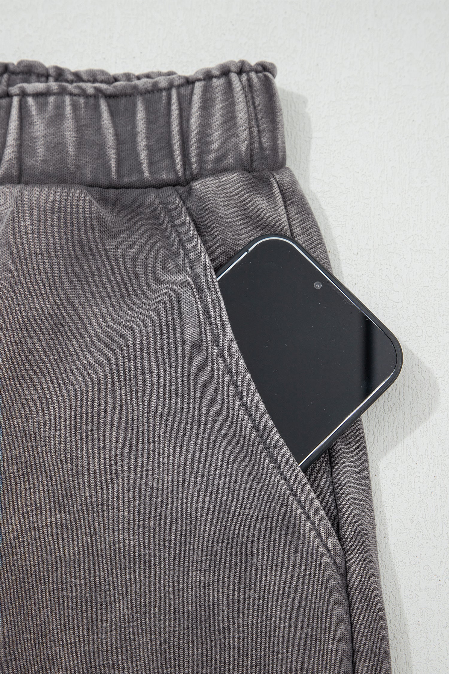 Dark Grey Mineral Wash Leopard Patchwork Loose Pants-Bottoms/Pants & Culotte-[Adult]-[Female]-2022 Online Blue Zone Planet