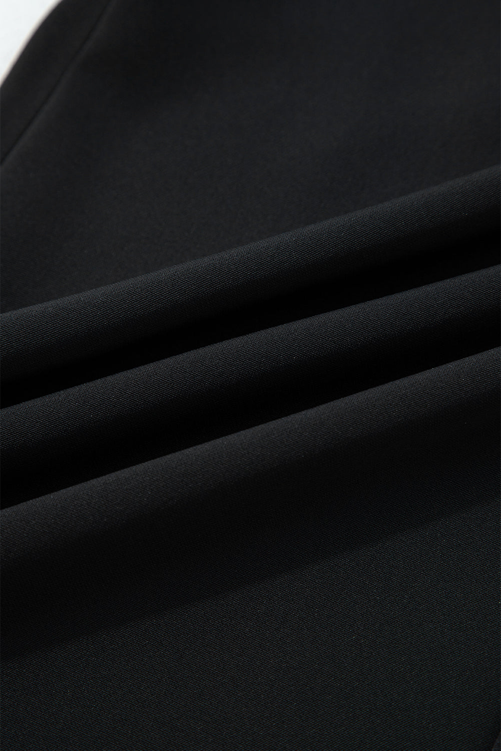 Black Pleated Detail Pull On High Elastic Waist Loose Straight Pants-Bottoms/Pants & Culotte-[Adult]-[Female]-2022 Online Blue Zone Planet