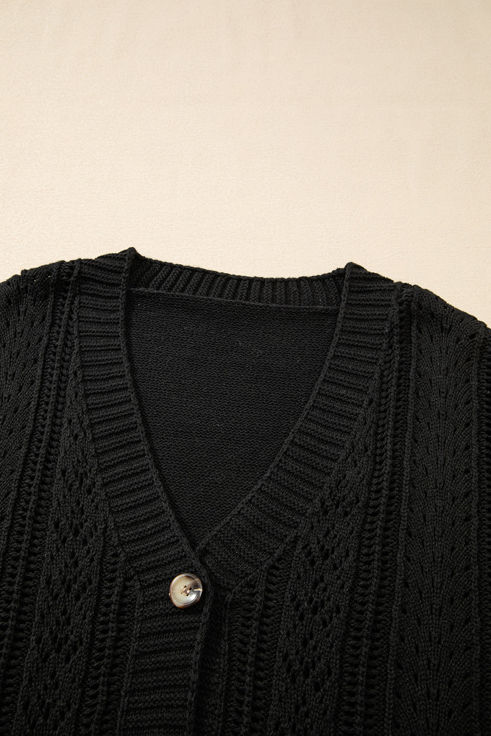 Green Hollow Knit Drop Shoulder Cardigan-Cardigans-[Adult]-[Female]-2022 Online Blue Zone Planet