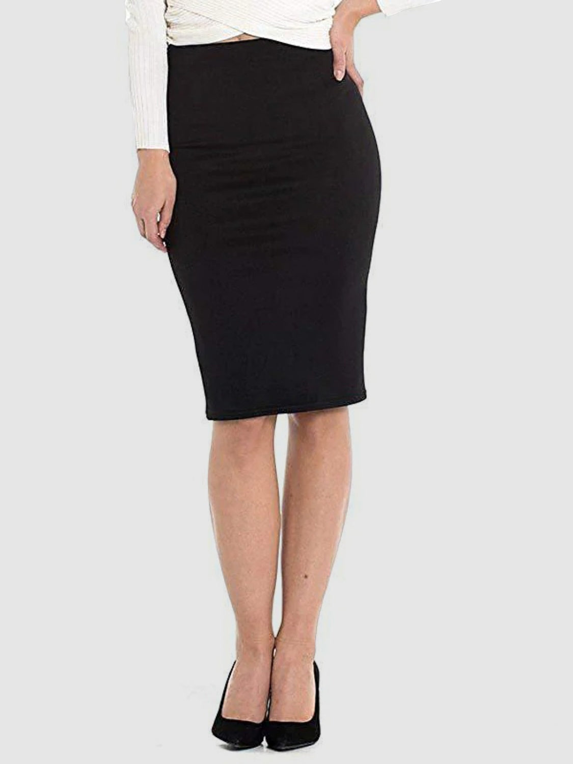 High Waist Wrap Skirt-BOTTOMS SIZES SMALL MEDIUM LARGE-[Adult]-[Female]-Black-S-2022 Online Blue Zone Planet