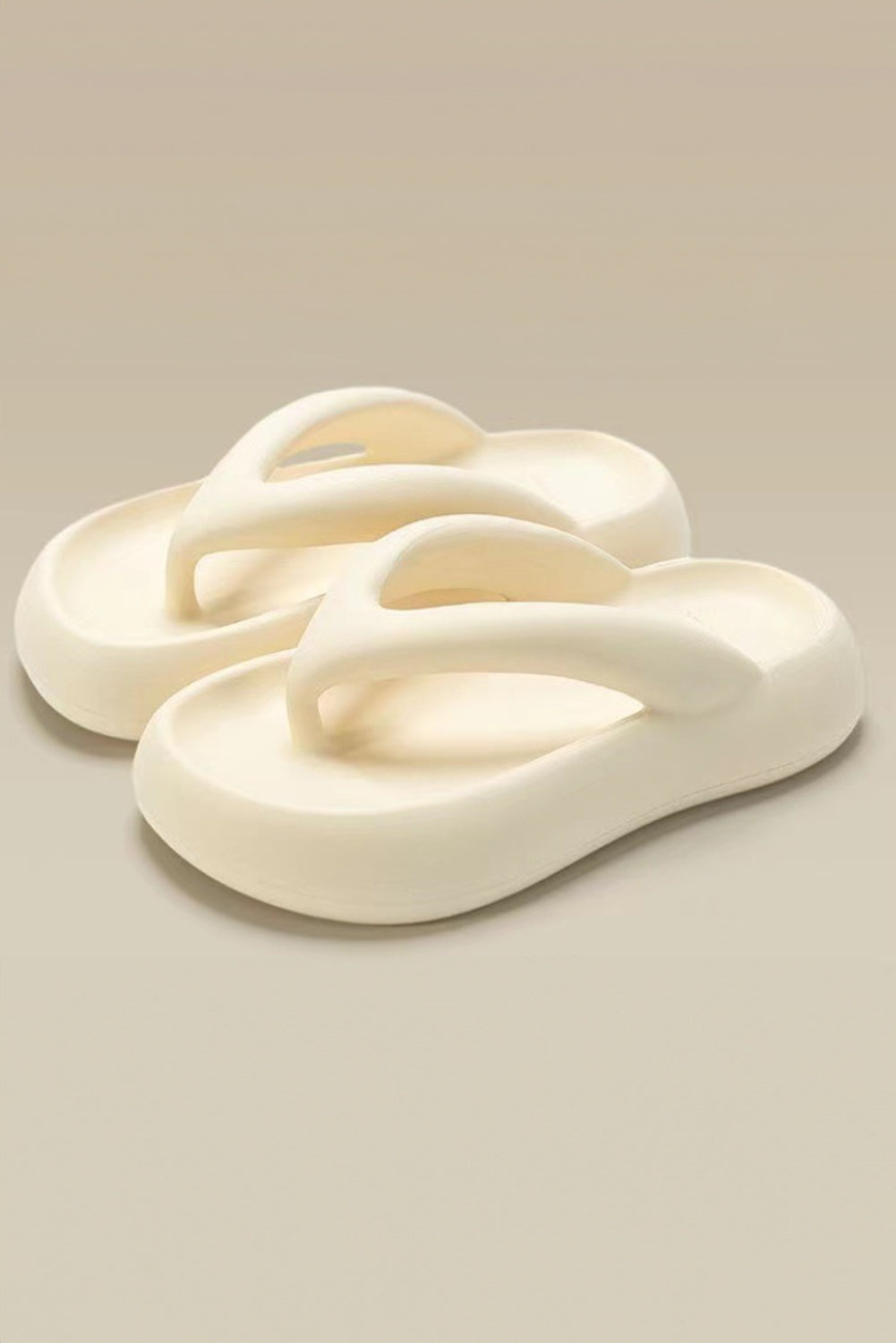 White Lightweight Summer Thick Sole Flip Flops-Slides Shoes + Flip Flops-[Adult]-[Female]-2022 Online Blue Zone Planet