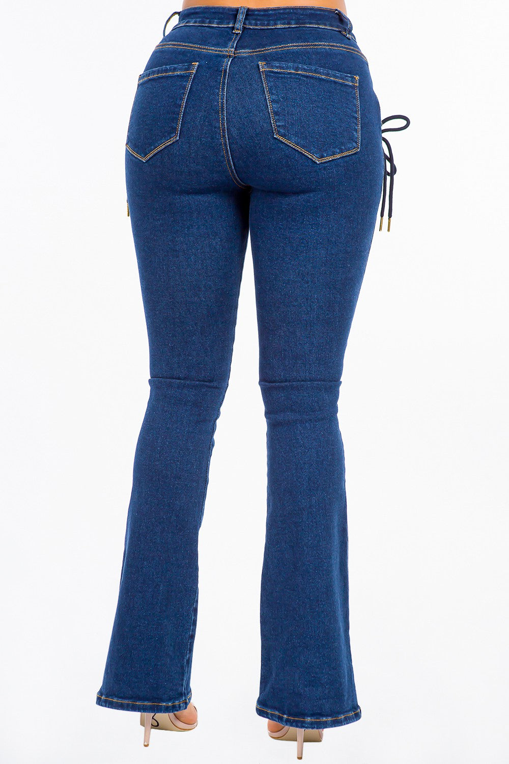 Blue Zone Planet | American Bazi High Rise Lace Up Jeans-TOPS / DRESSES-[Adult]-[Female]-2022 Online Blue Zone Planet