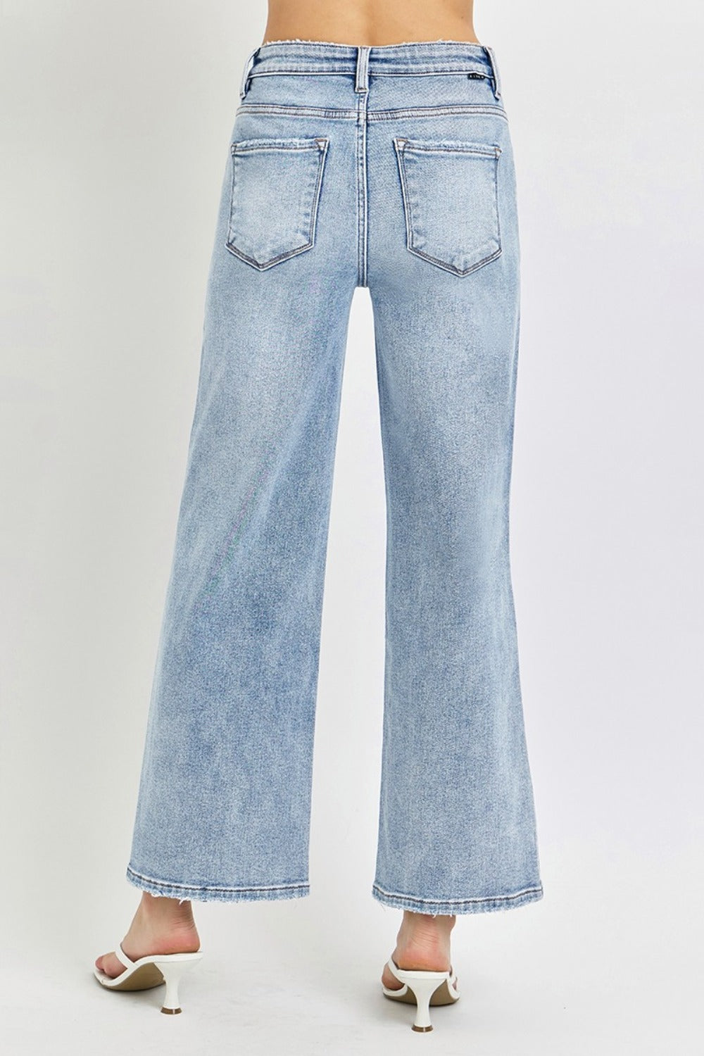 RISEN Full Size Tummy Control High Rise Crop Wide Leg Jeans-BOTTOMS SIZES SMALL MEDIUM LARGE-[Adult]-[Female]-2022 Online Blue Zone Planet