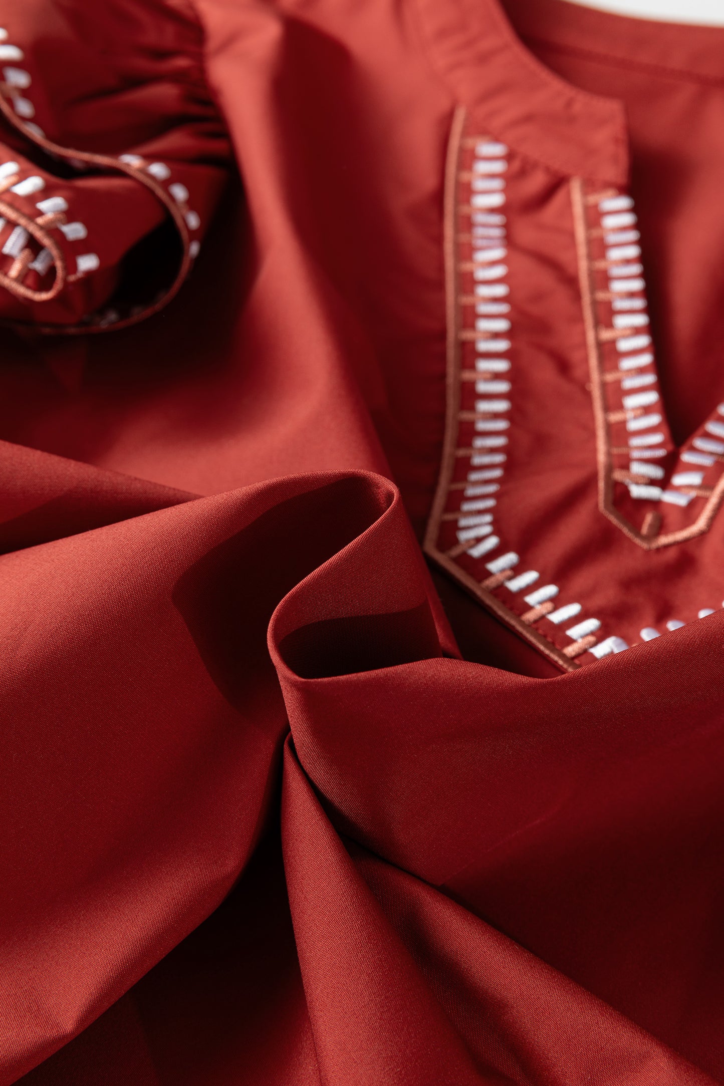 Clay Contrast Trim Flutter Sleeve V Neck Blouse-Tops/Blouses & Shirts-[Adult]-[Female]-2022 Online Blue Zone Planet