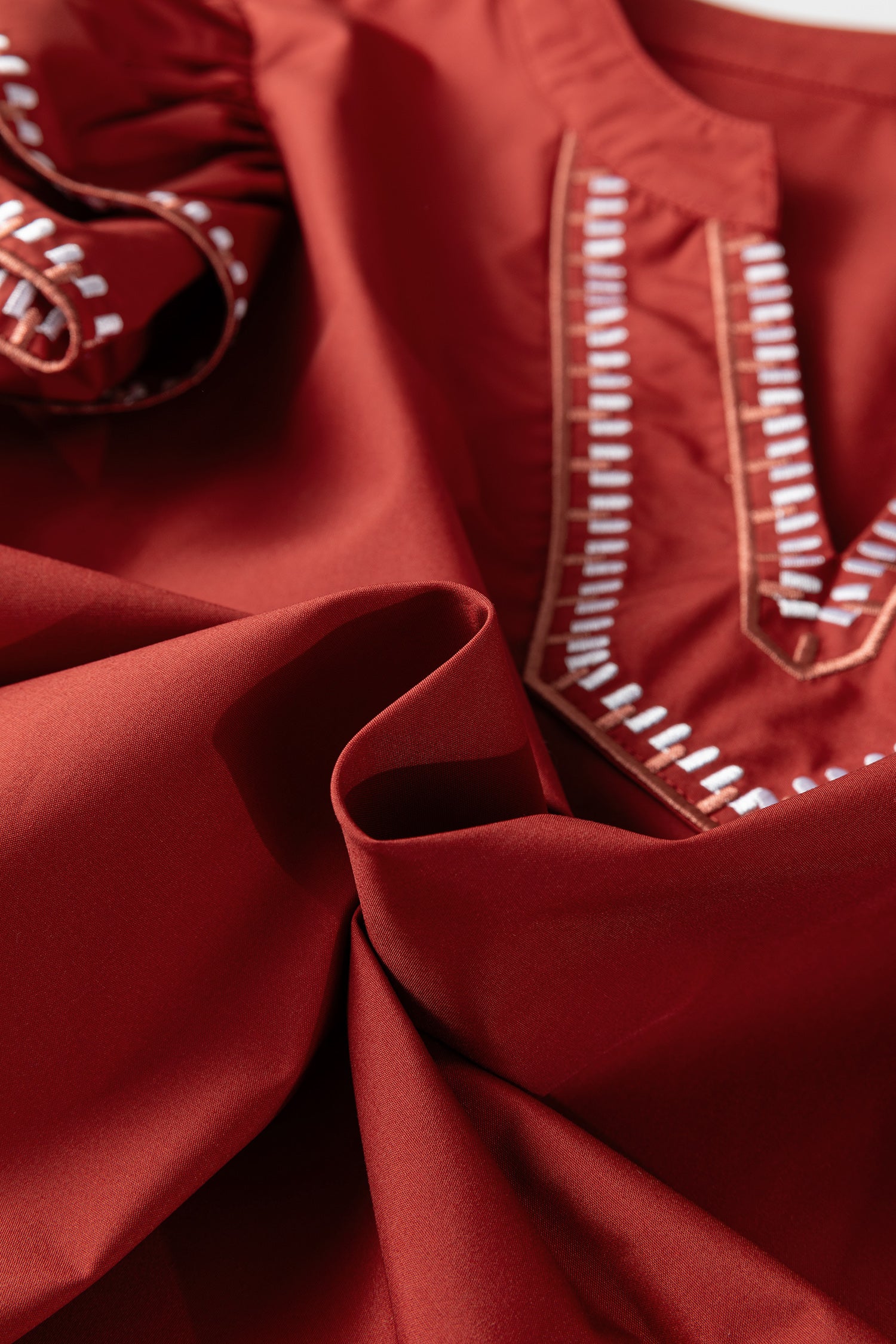 Clay Contrast Trim Flutter Sleeve V Neck Blouse-Tops/Blouses & Shirts-[Adult]-[Female]-2022 Online Blue Zone Planet