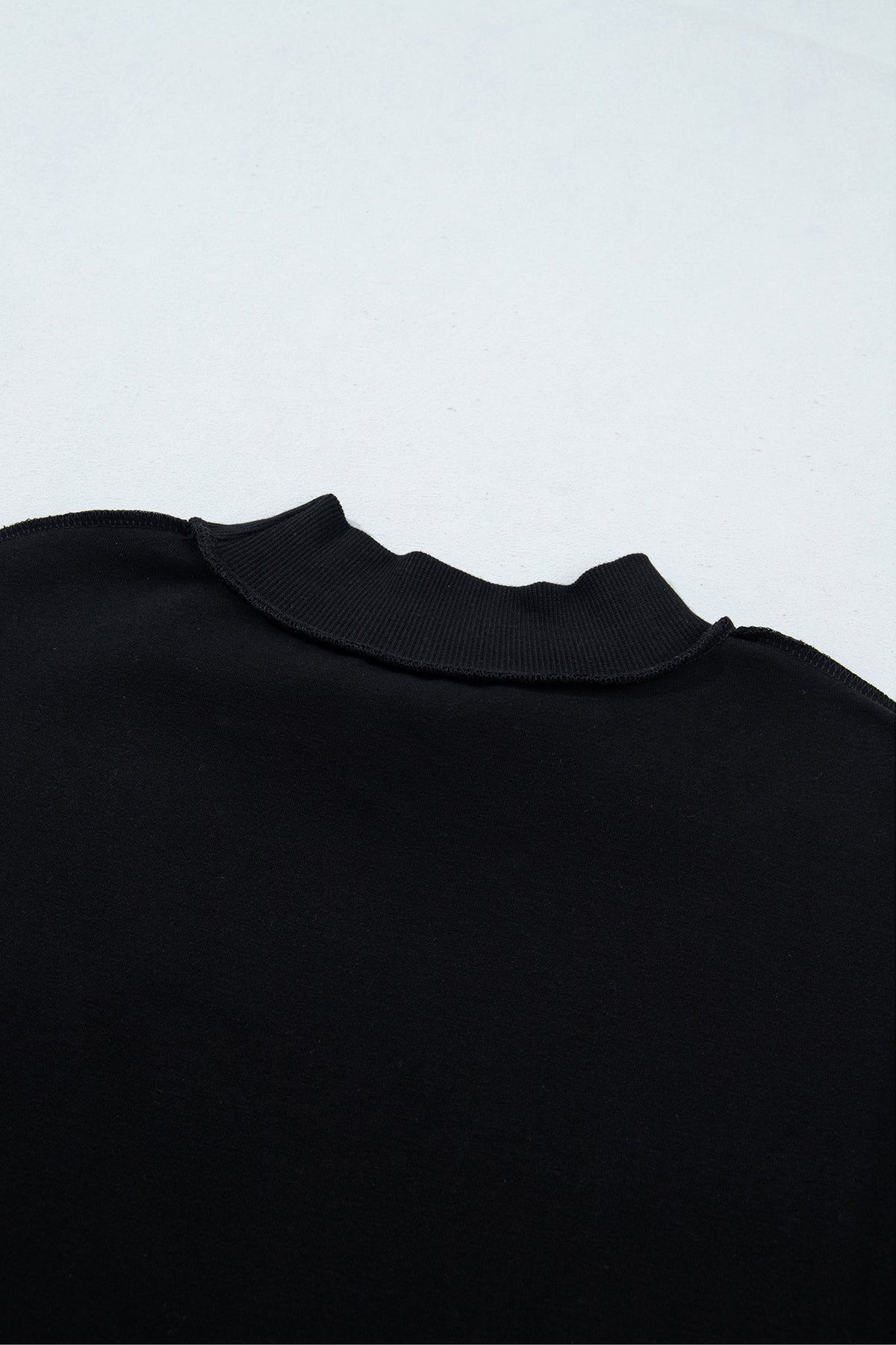Black CHRIST IS KING Embroidery High Neck Baggy Sweatshirt-Tops / Dresses-[Adult]-[Female]-2022 Online Blue Zone Planet