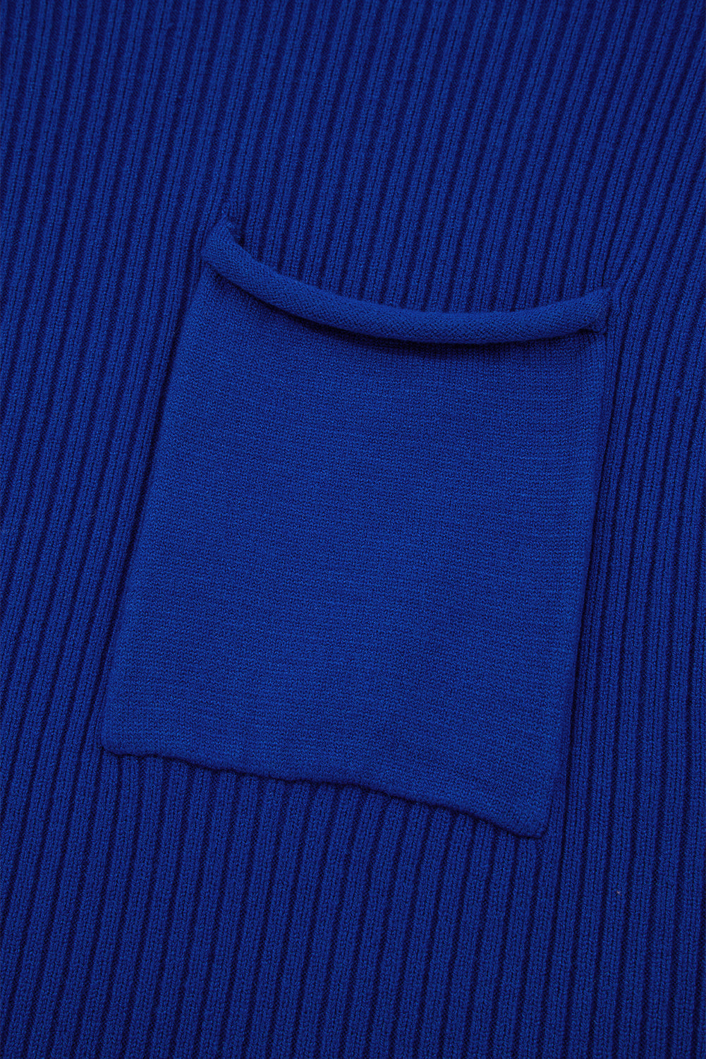 Dark Blue Patch Pocket Ribbed Knit Short Sleeve Sweater-Sweaters & Cardigans/Short Sleeve Sweaters-[Adult]-[Female]-2022 Online Blue Zone Planet