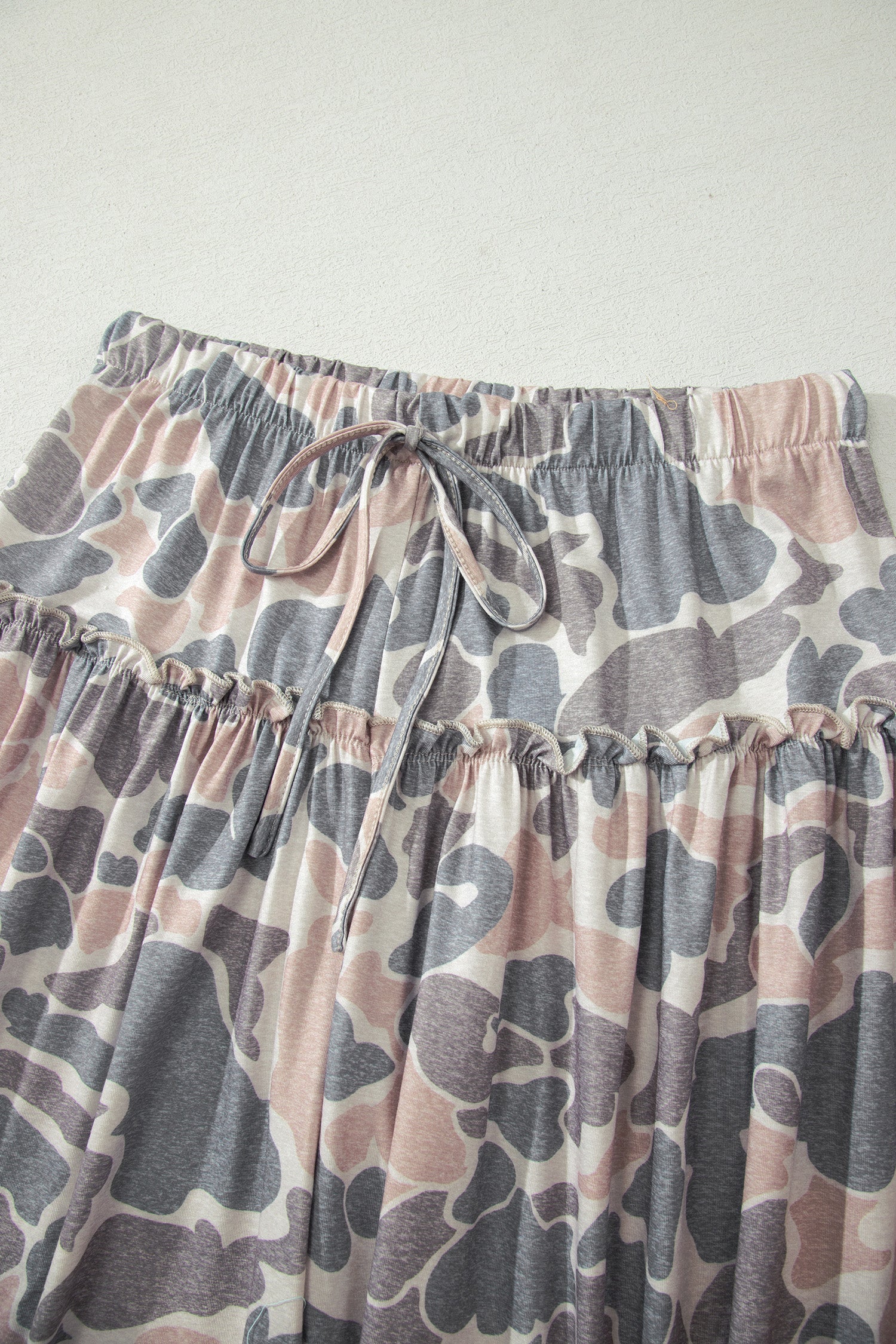 Multicolour Camo Print Wide Leg Casual Pants-Bottoms/Pants & Culotte-[Adult]-[Female]-2022 Online Blue Zone Planet