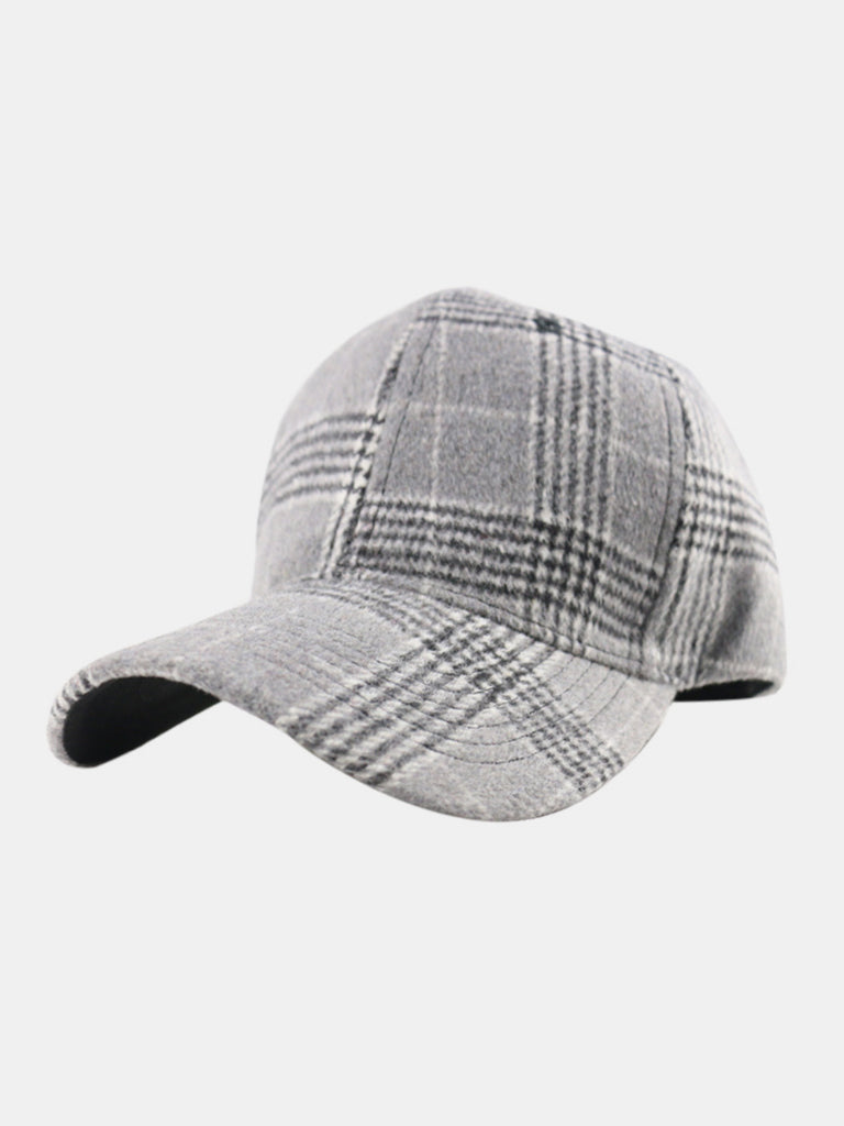 Blue Zone Planet | Plaid Adjustable Cotton Baseball Cap-[Adult]-[Female]-Gray-One Size-2022 Online Blue Zone Planet