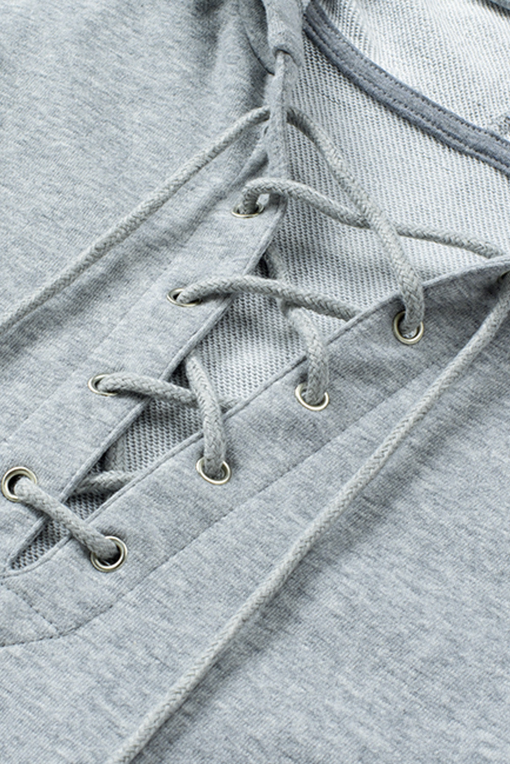 Lace Up Long Sleeve Hoodie-TOPS / DRESSES-[Adult]-[Female]-2022 Online Blue Zone Planet
