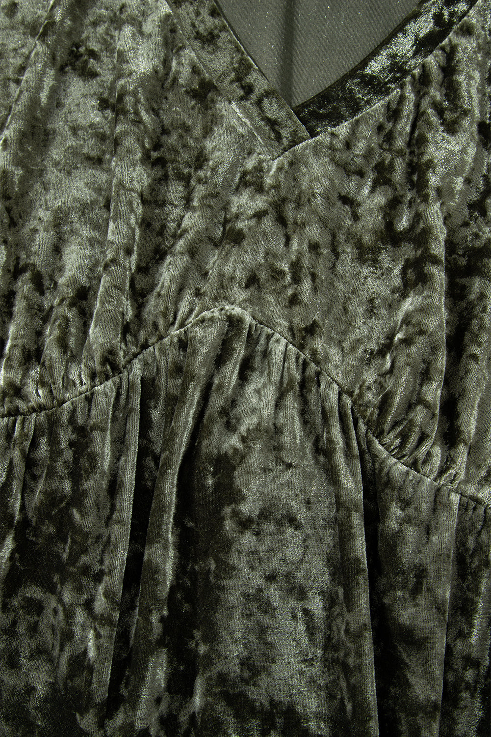 Coffee Plus Size Velvet Babydoll Mini Dress With Puff Sleeve-TOPS / DRESSES-[Adult]-[Female]-2022 Online Blue Zone Planet