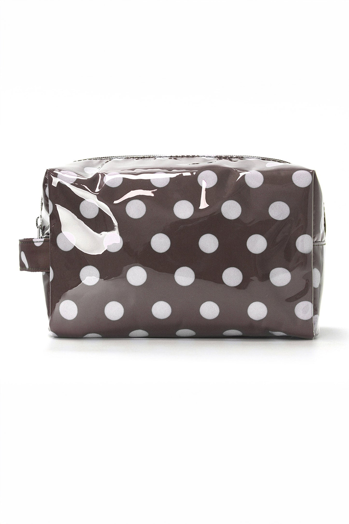 Orange Durable PVC Polka Dot Makeup Bag