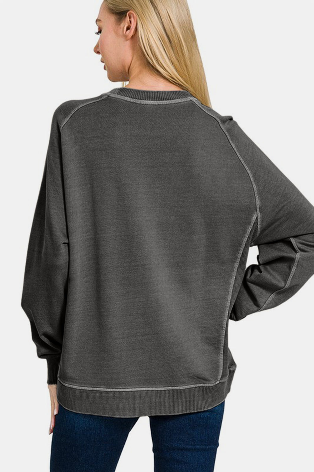 Zenana Full Size Pigment Dyed French Terry Sweatshirt-TOPS / DRESSES-[Adult]-[Female]-2022 Online Blue Zone Planet