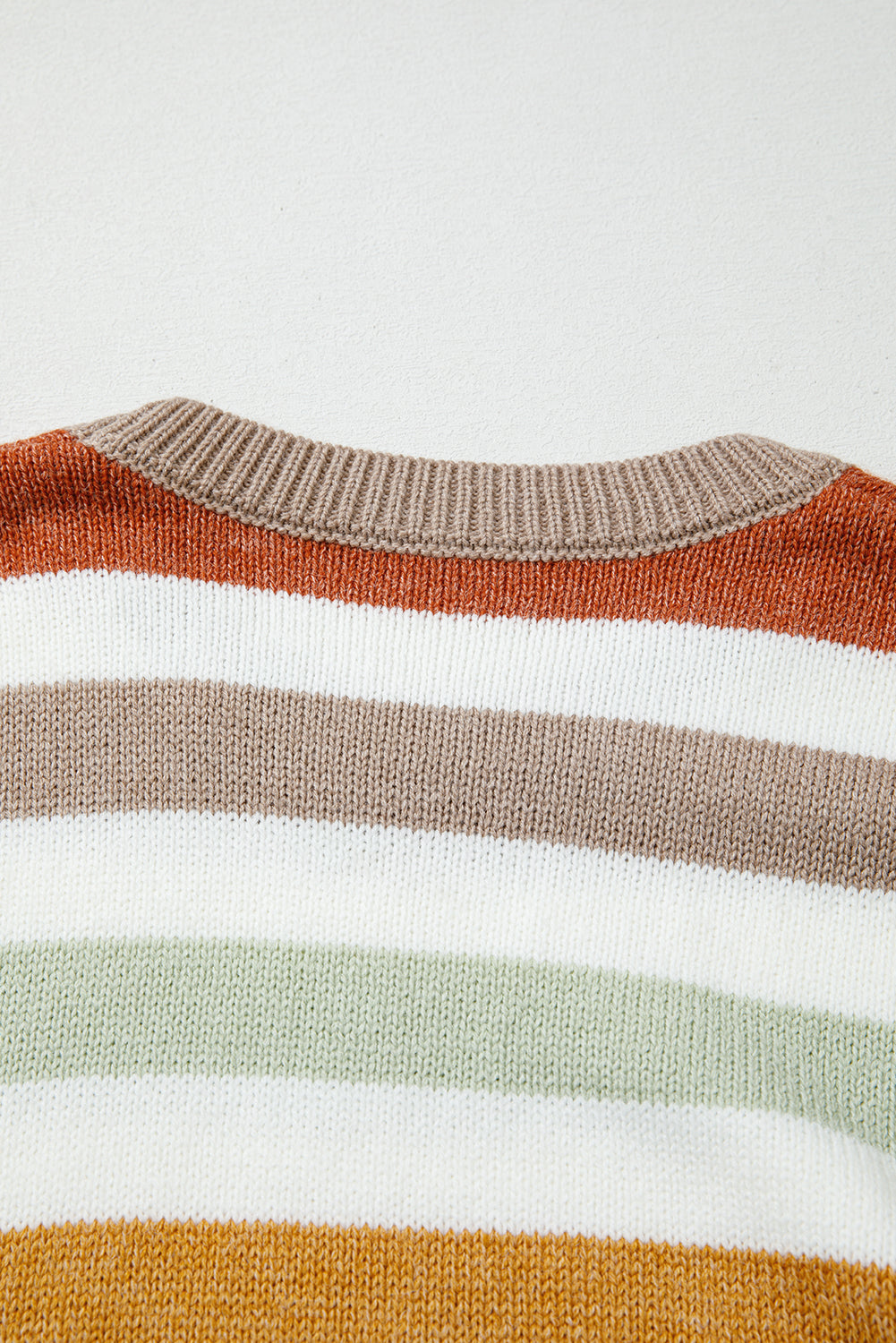 Multicolour Striped Colorblock Drop Shoulder Plus Size Sweater-TOPS / DRESSES-[Adult]-[Female]-2022 Online Blue Zone Planet